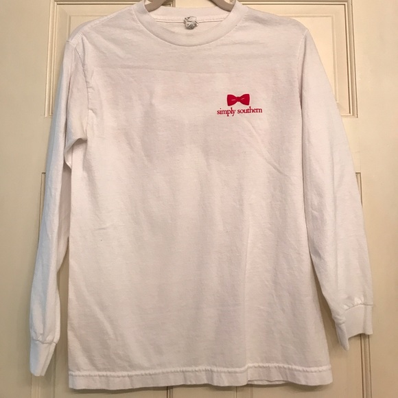 Simply Southern Tops - Simply Southern white l/s t-shirt Small